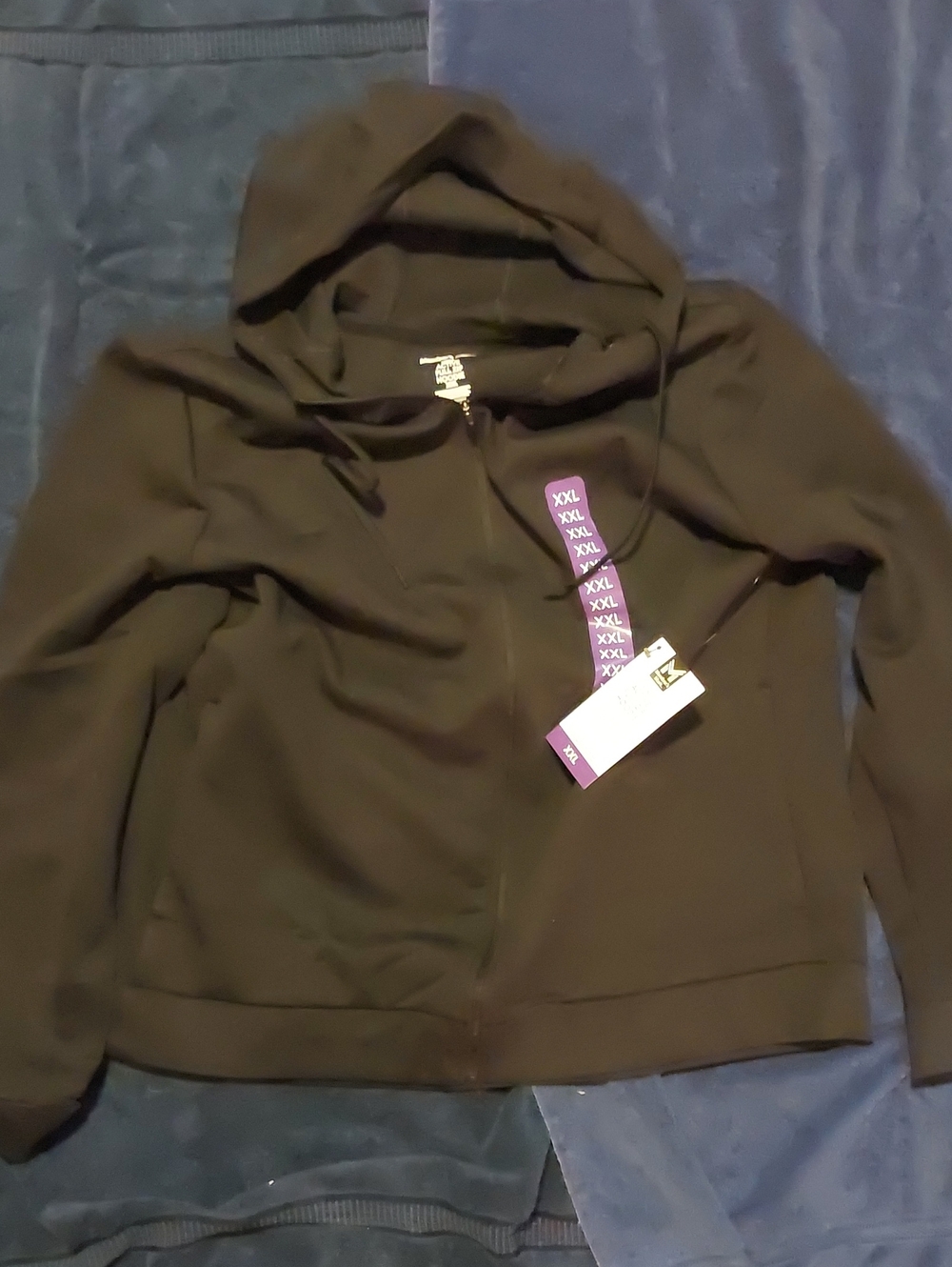 Men's Black Hooded Performance Zip Jacket